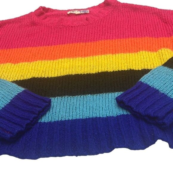 Jolt Women's Multicolor Stripe Lightweight Pullover Sweater Size Medium - Picture 3 of 8